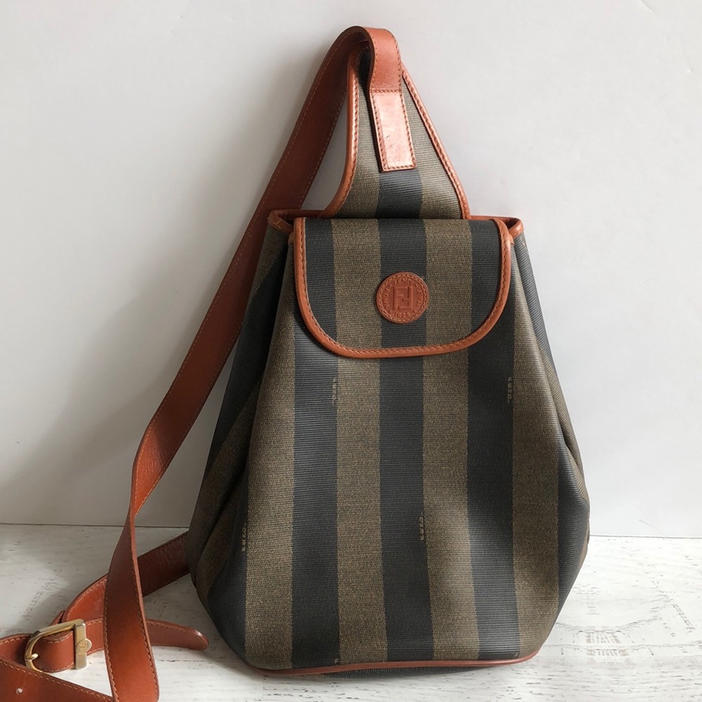 FENDI RARE Vintage Pequin Stripe Sling Backpack